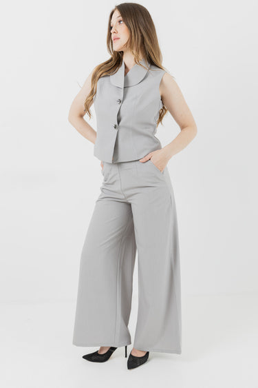 Gray Wide Leg Trouser